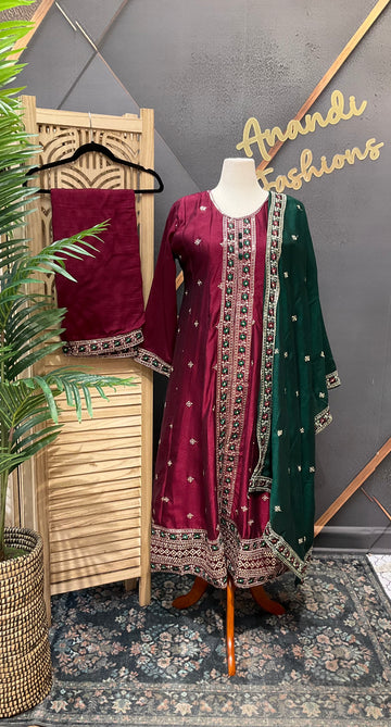 Plus size - Party Wear Anarkali Kurti set