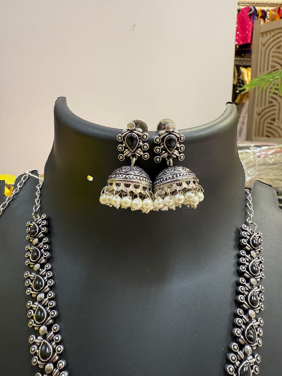 German Silver Black Necklace set