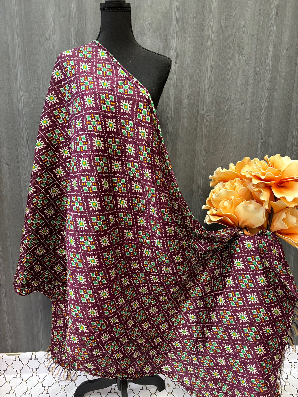 Chinon Dupatta - Textured Elegance in Printed Crushed Chinon Dupattas image 3