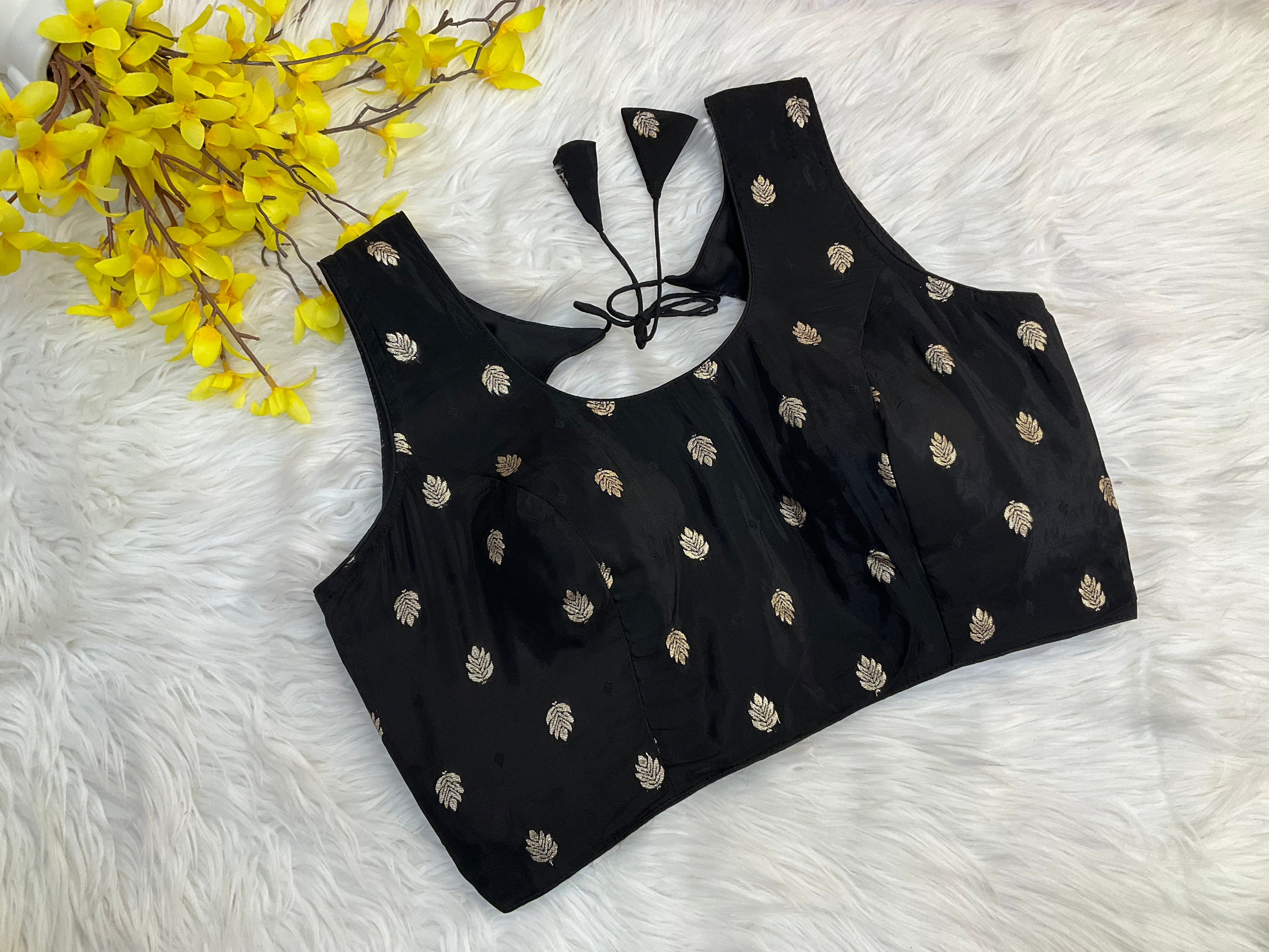 Black Natural Crape Blouse - Size 38