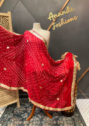Red Bandhini dupatta