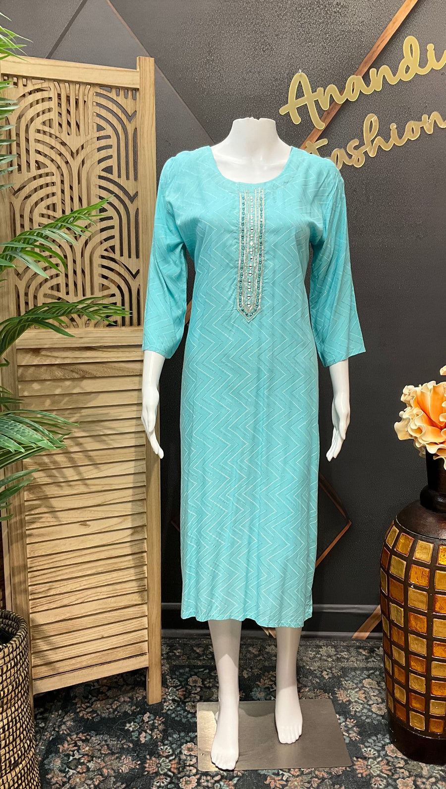 Pure Cotton Blue Kurti Short Kurti