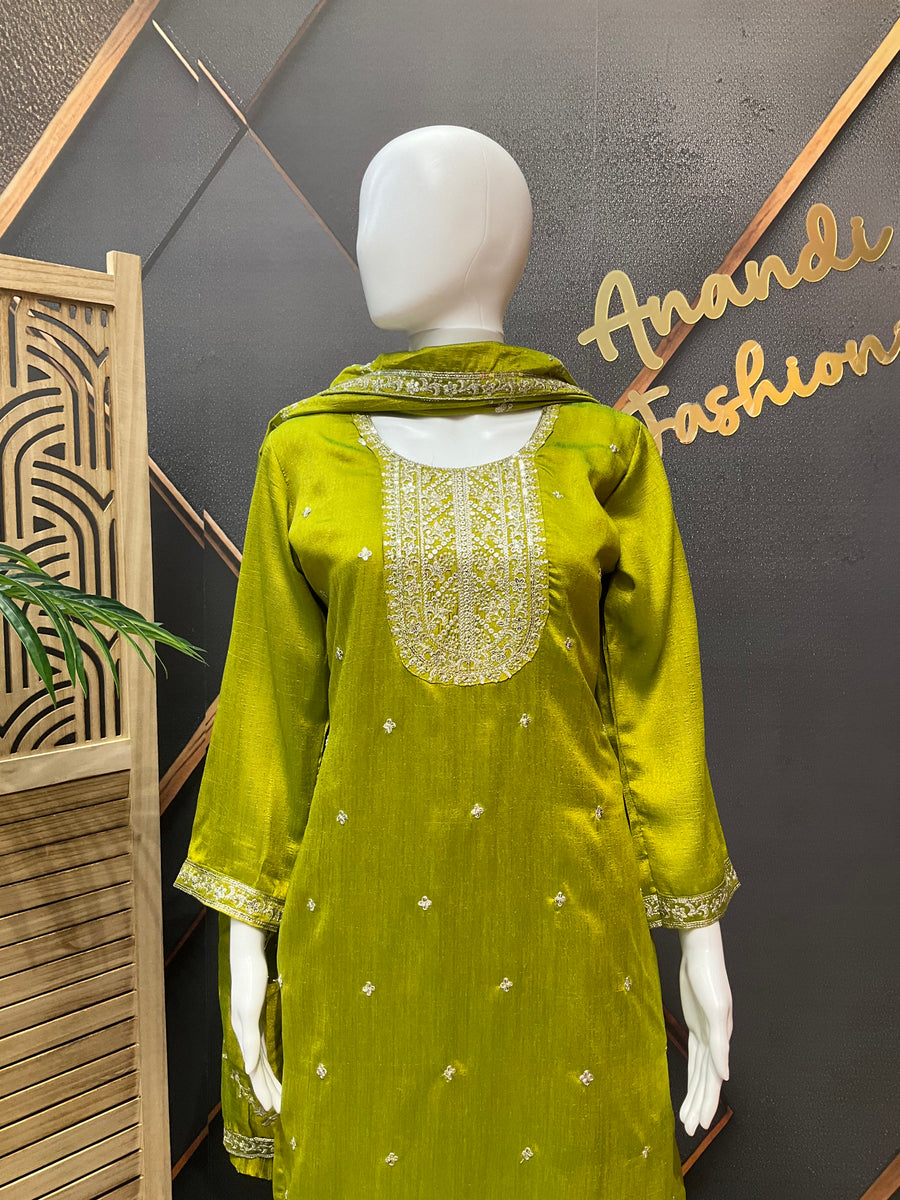 Women’s Green Party Wear Kurti set