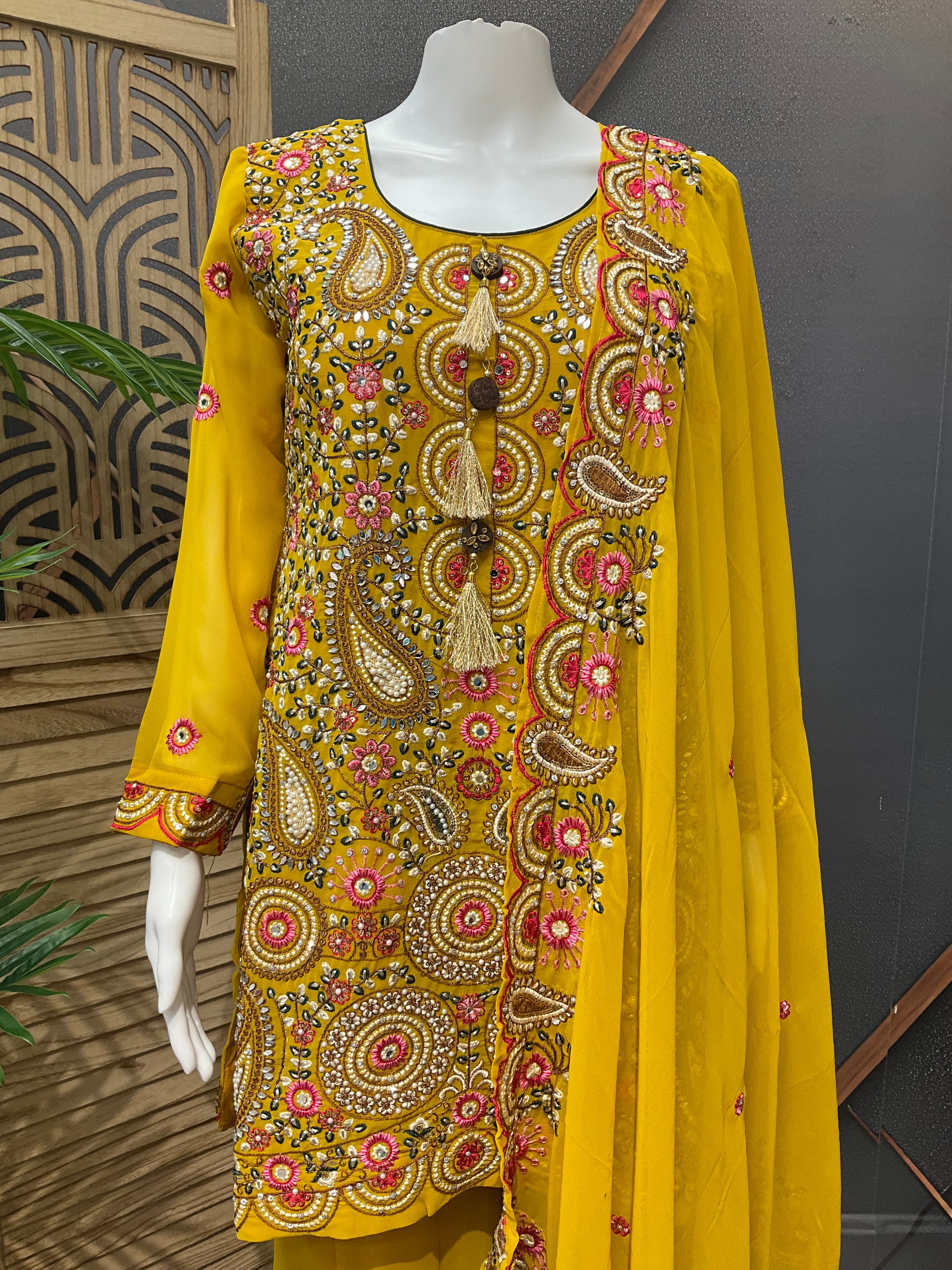 Designer-Georgette Palazzo sets with Heavy Work