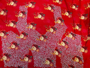 Chinon saree with floral print and bead work