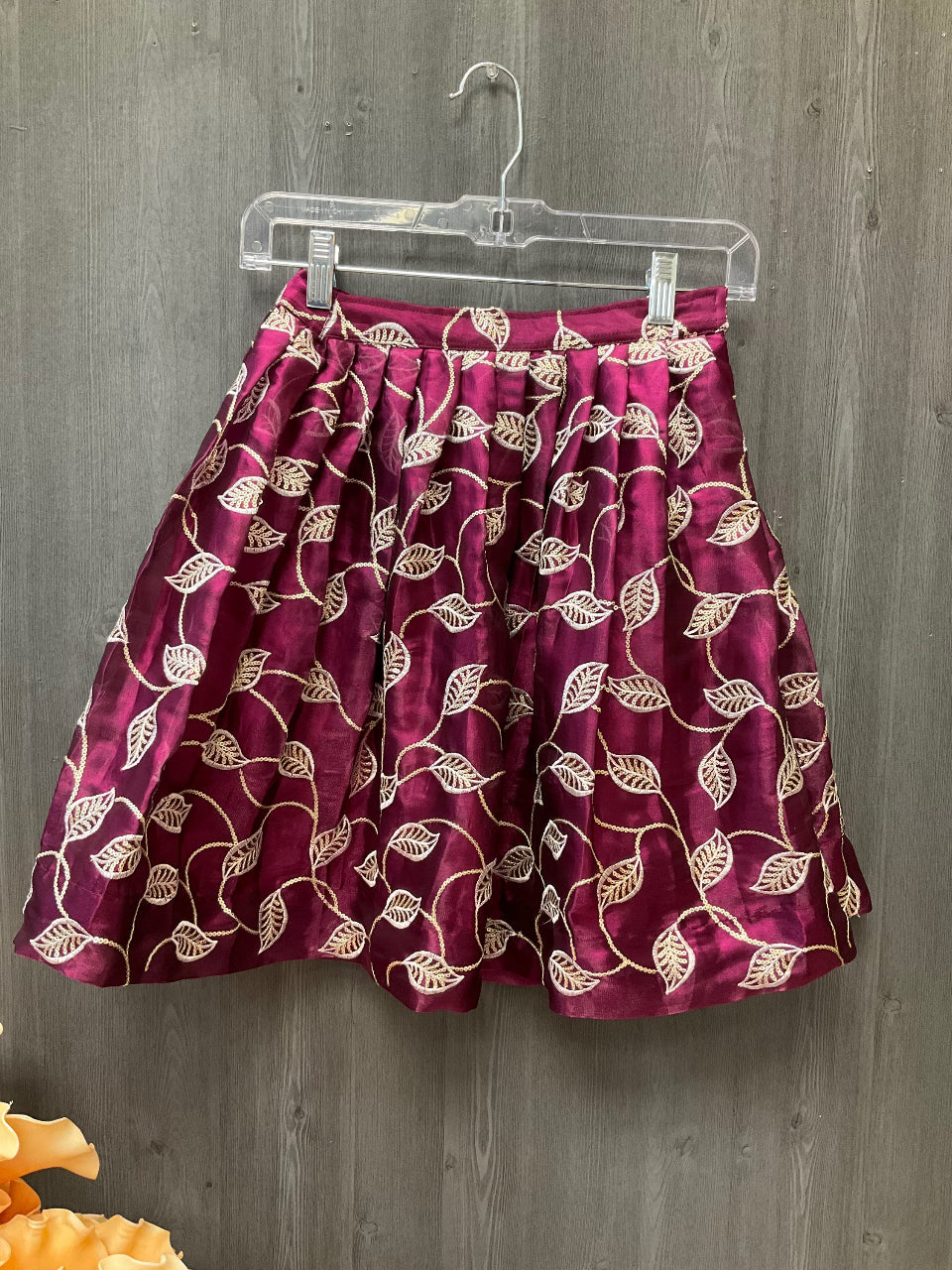 Purple- Toddler Girls Pavadai set with stylish white top image 3