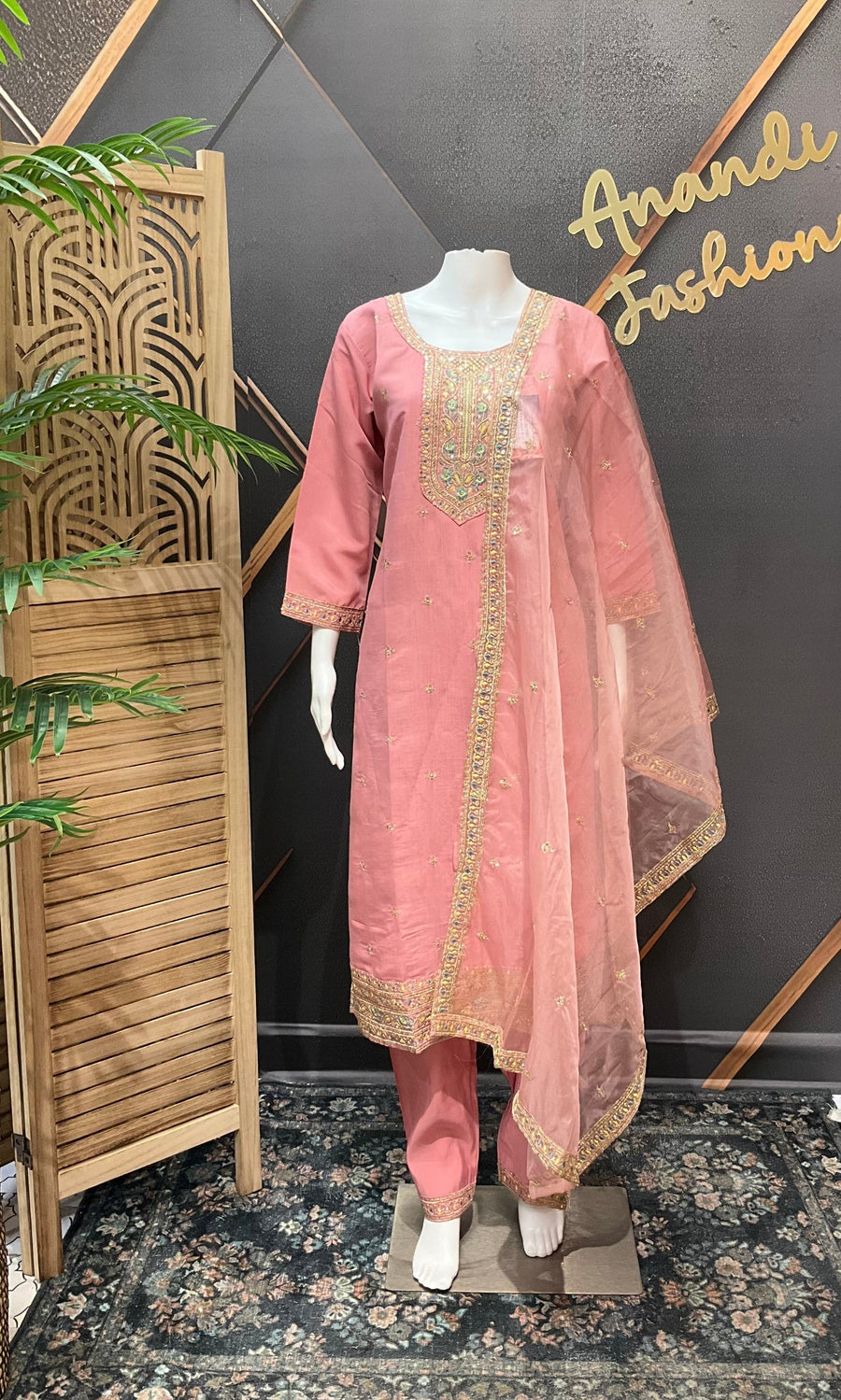 Pastel Pink Party Wear Kurti set