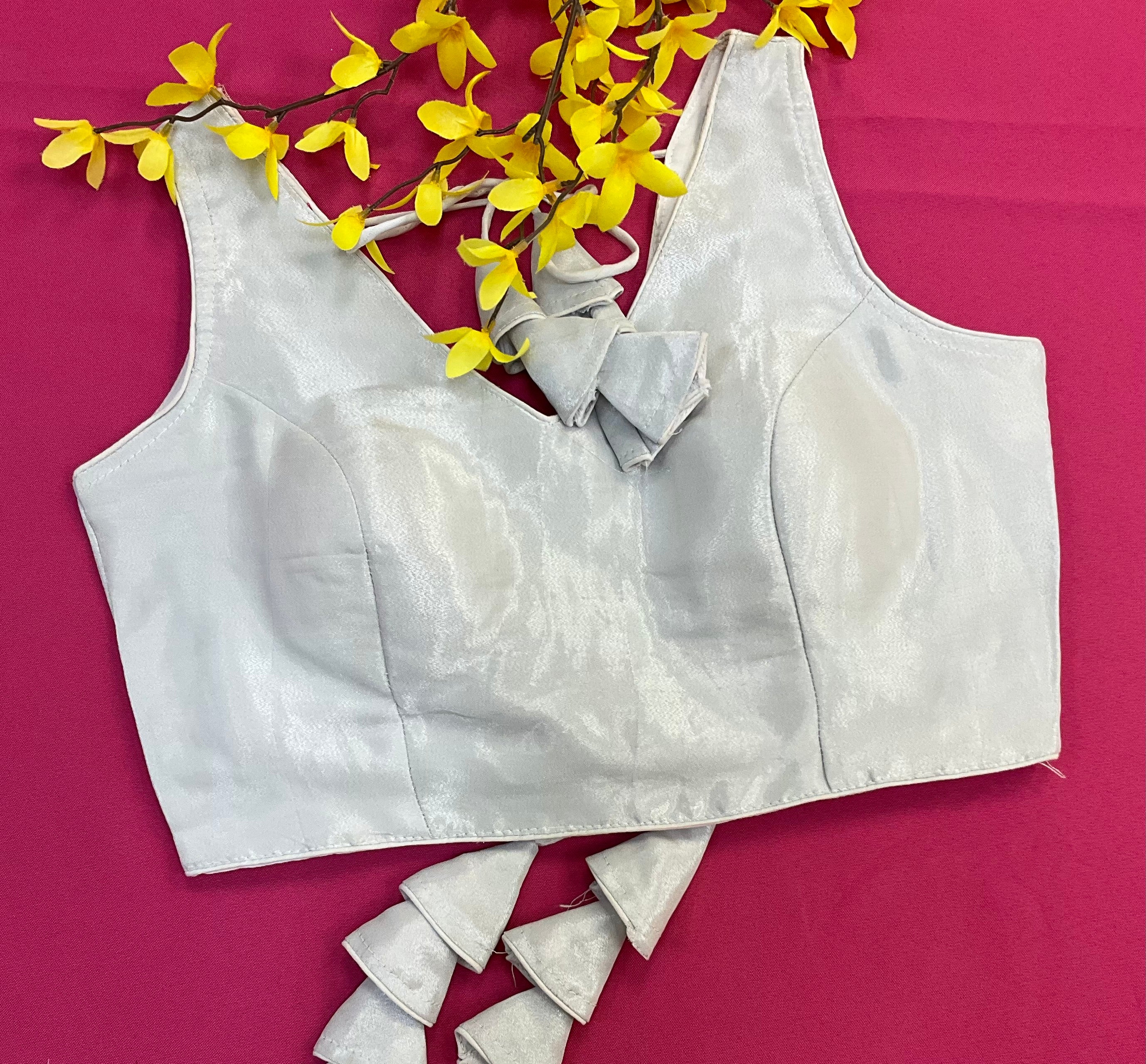 Plain silver Tissue blouse- Size 38