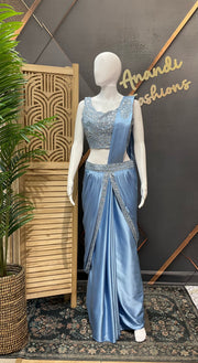 Ready to Wear Saree with Overcoat