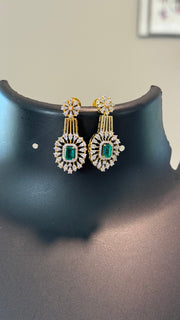 Party Wear Necklace set with Emerald stones