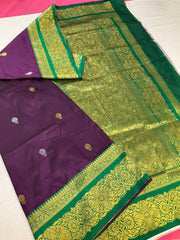 Semi Silk Kanjeevaram Purple Saree