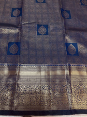 Navy Blue  Color Semi silk Kanjeevaram Saree