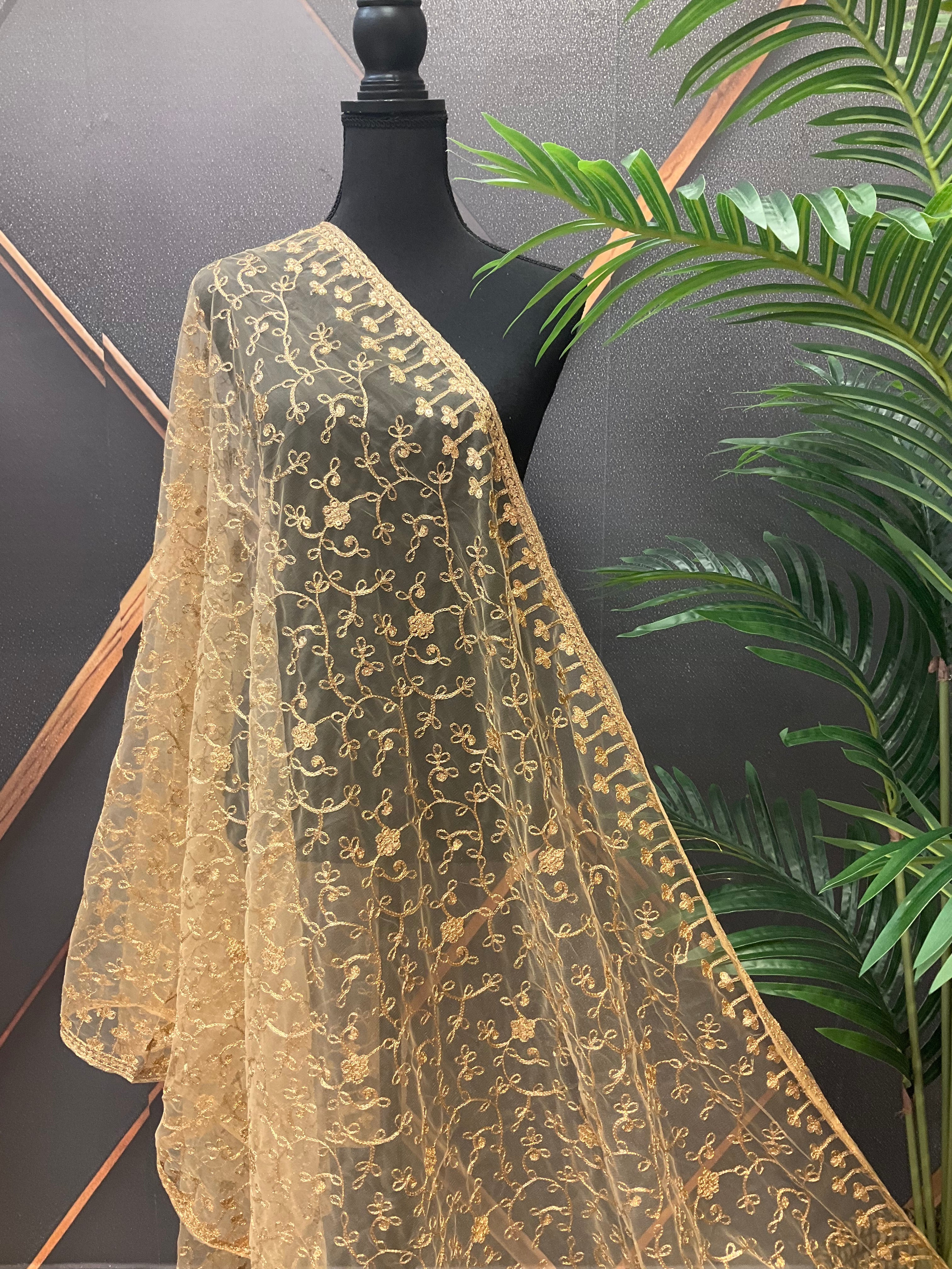 Soft Net Dupatta’s- Gold And Silver Color Dupattas