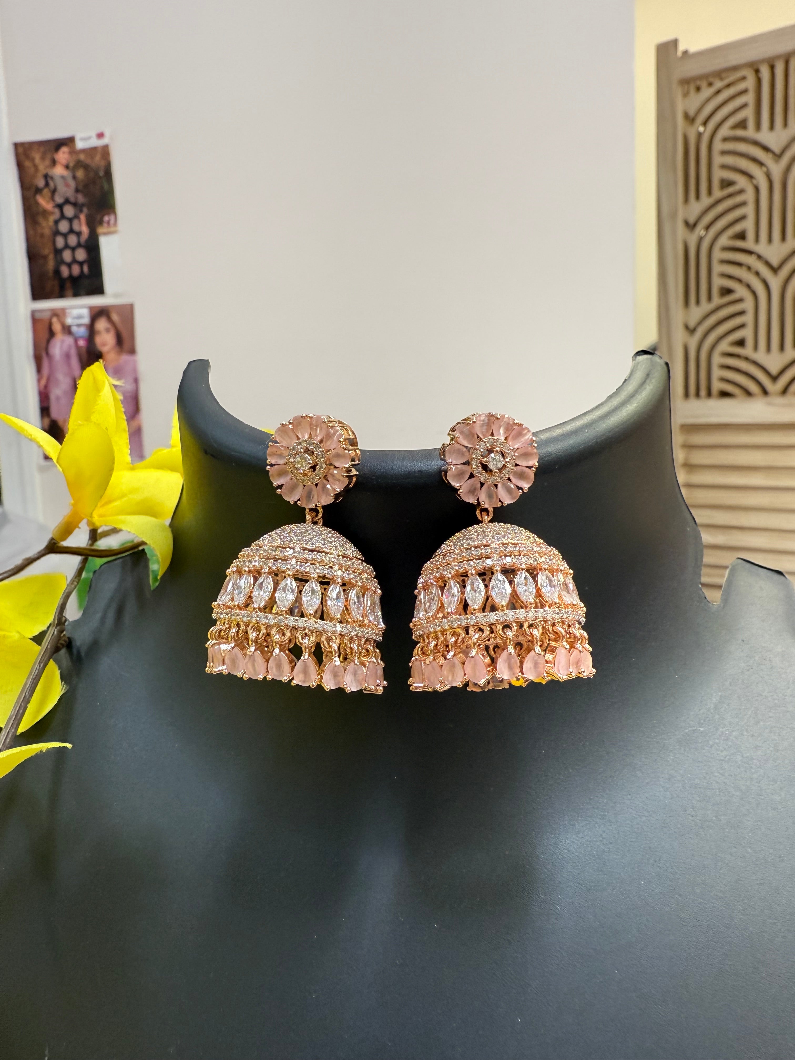 Rose Gold Jhumkas/ Earrings