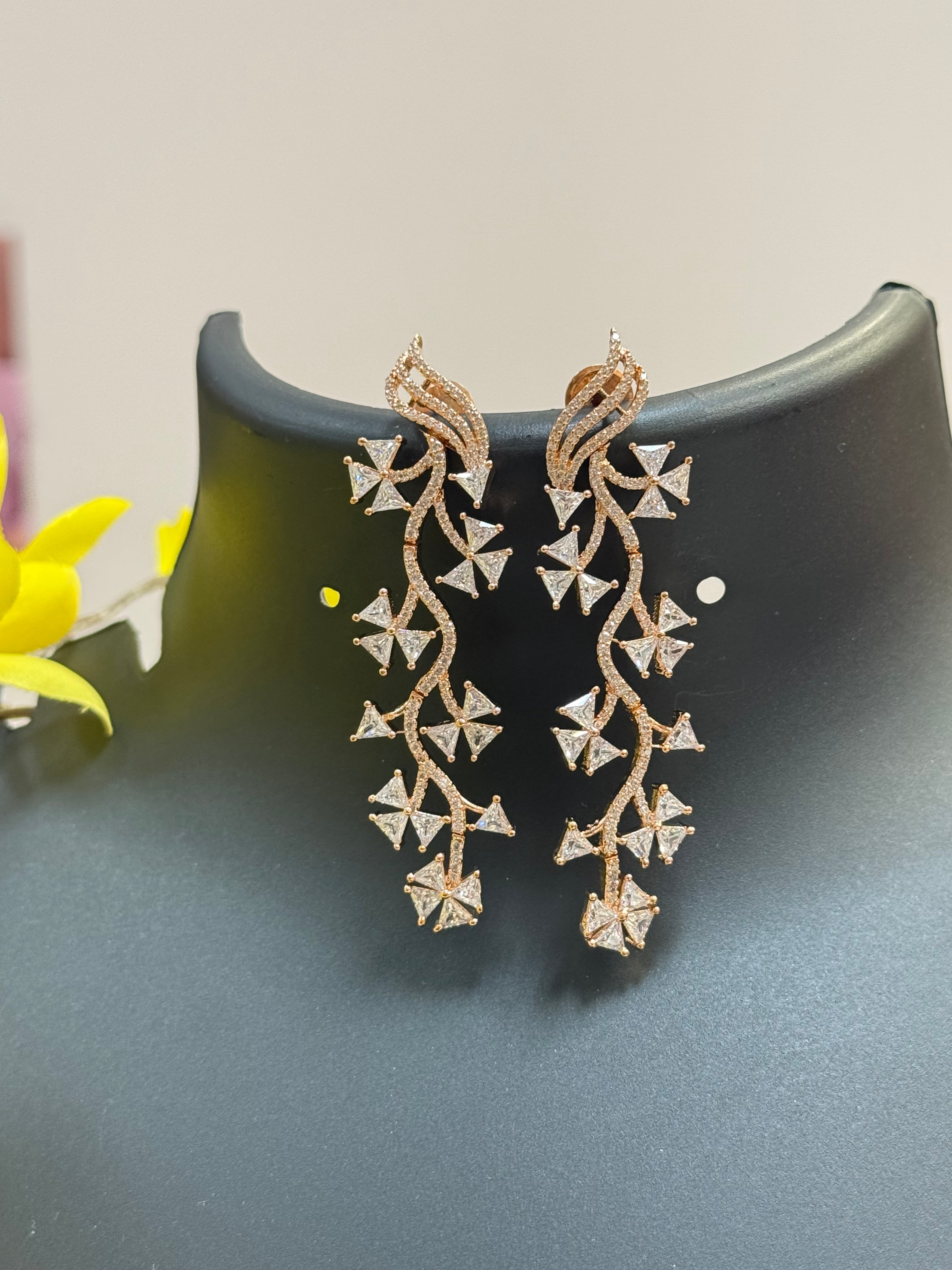 Party Wear Rose Gold Earrings