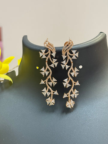 Party Wear Rose Gold Earrings