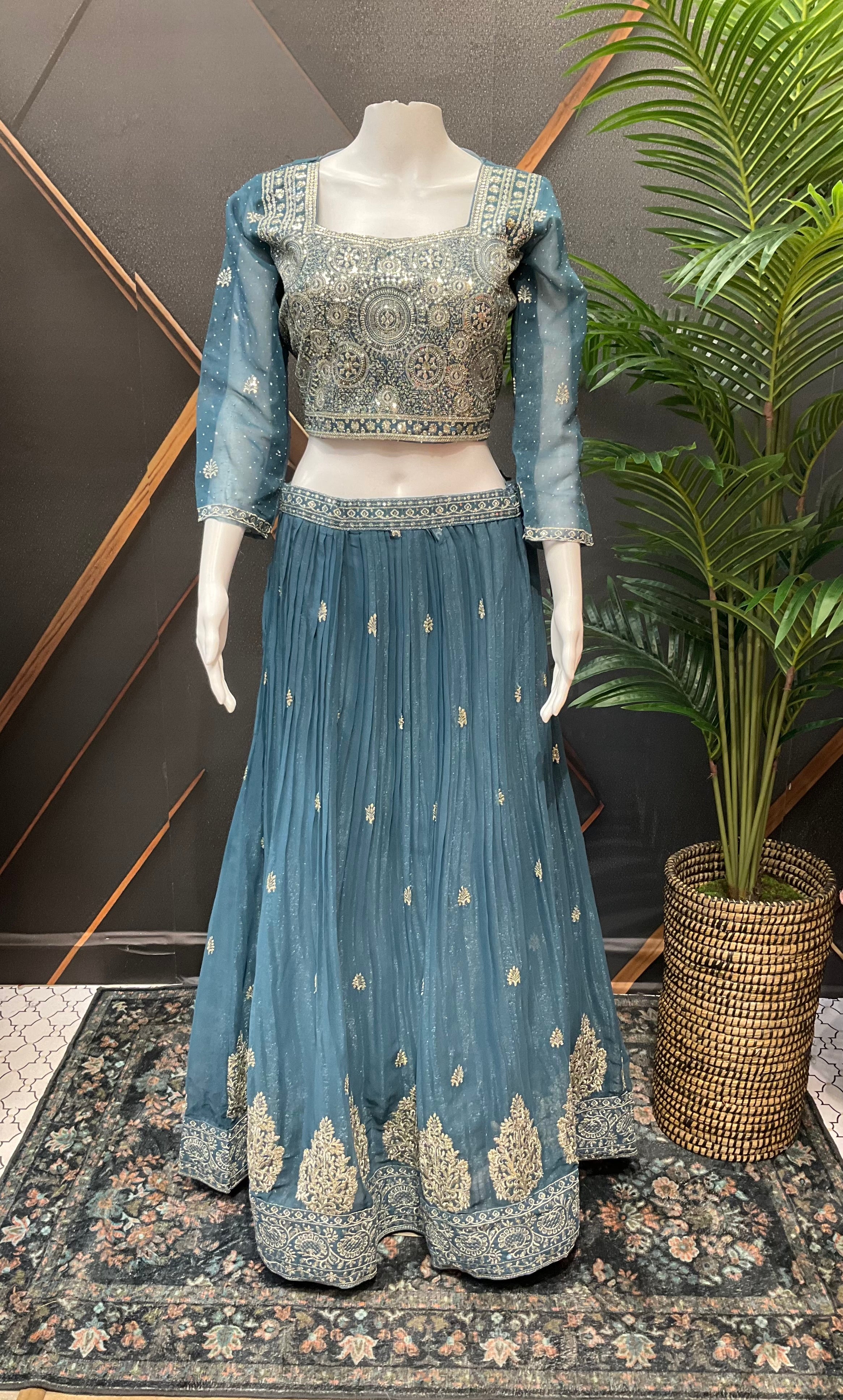 Party Wear Lehenga set in Pastel colors