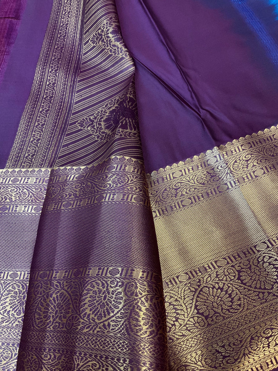 Blue Semi Silk Kanjeevaram Saree