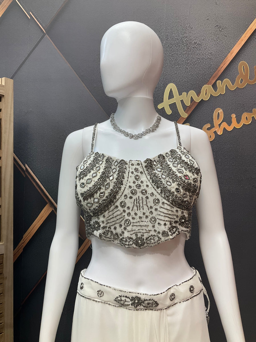 White ready to wear saree