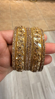 Gold Bangles set - set of 6 pieces