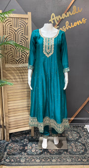 Blue Anarkali Party Wear  Kurti set