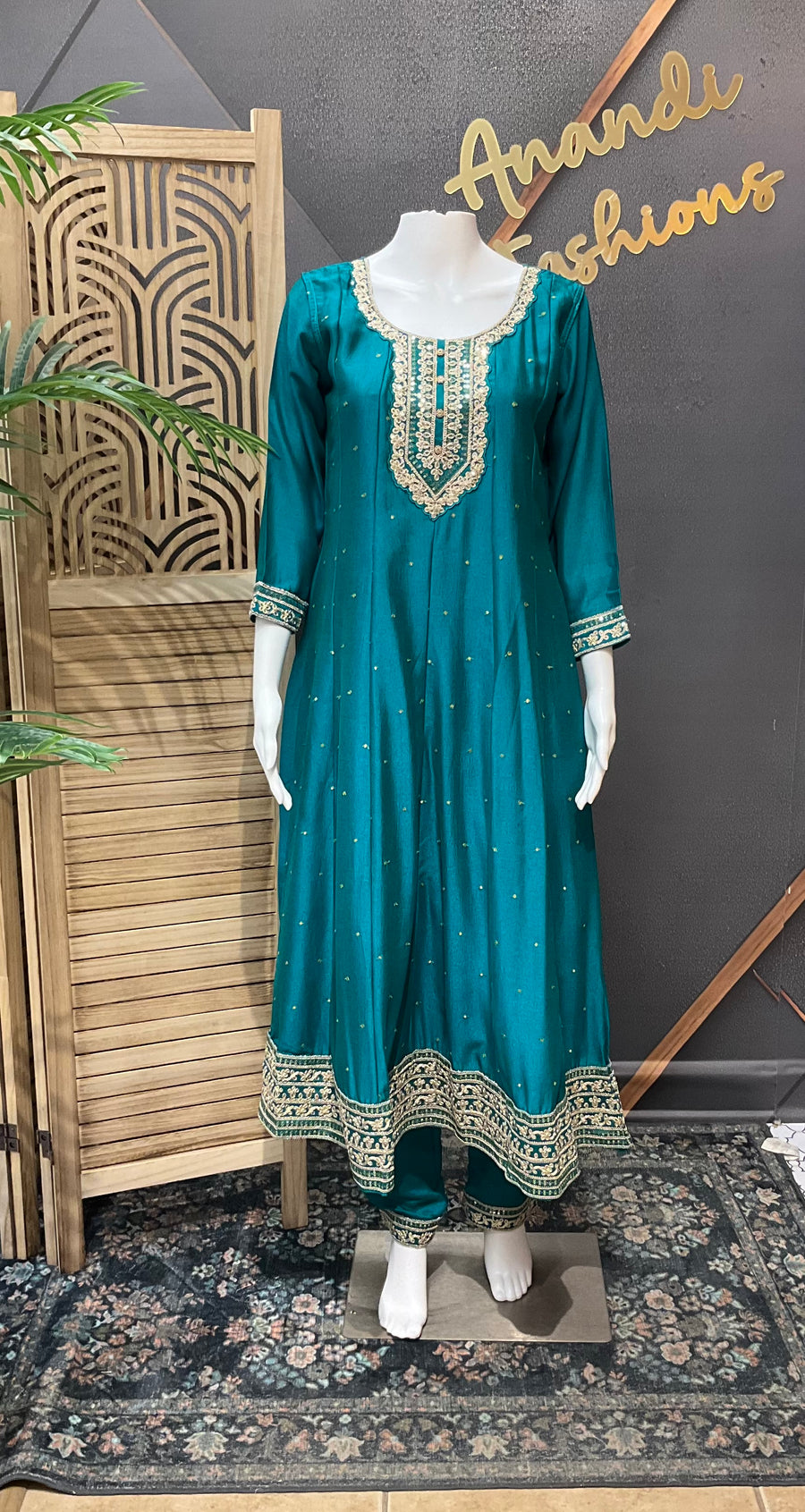 Blue Anarkali Party Wear  Kurti set
