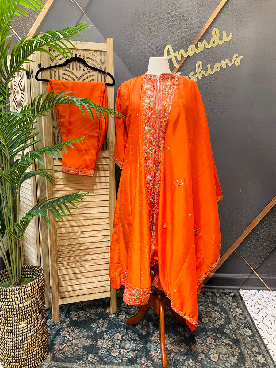 Plus Size Colorful Anarkali Kurti Set