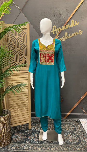 Rama Blue - Party Wear Kurti set