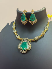 Party Wear Kante Model CZ necklace set