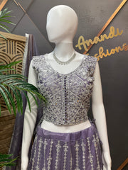 Purple Party Wear Lehenga set