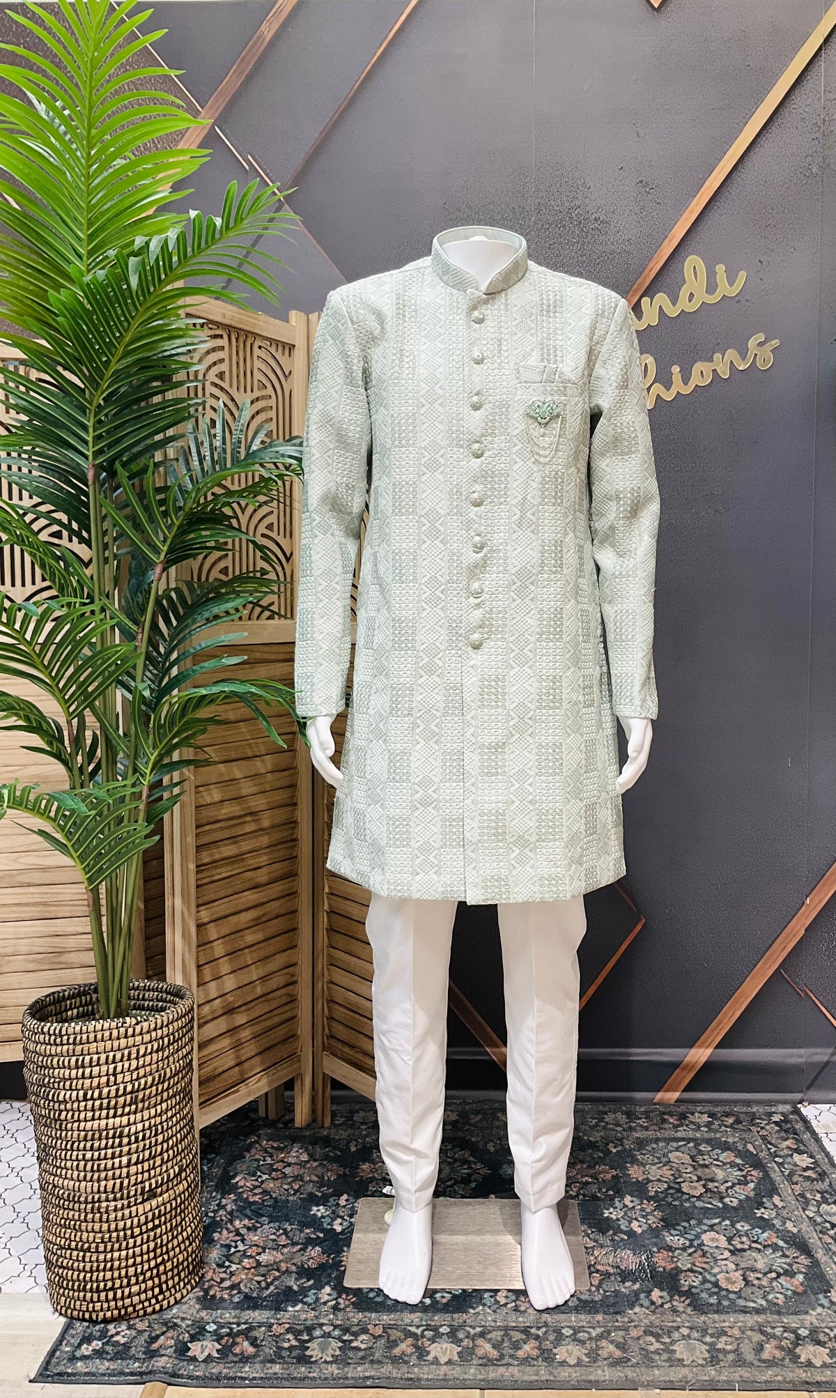 Light Grey - Mens wear Sherwani Set