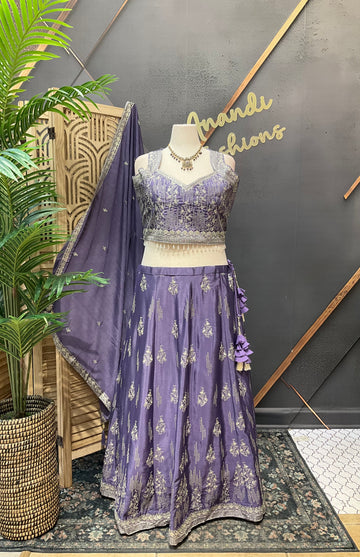 Pastel Purple - Plus size lehenga sets- Size 50