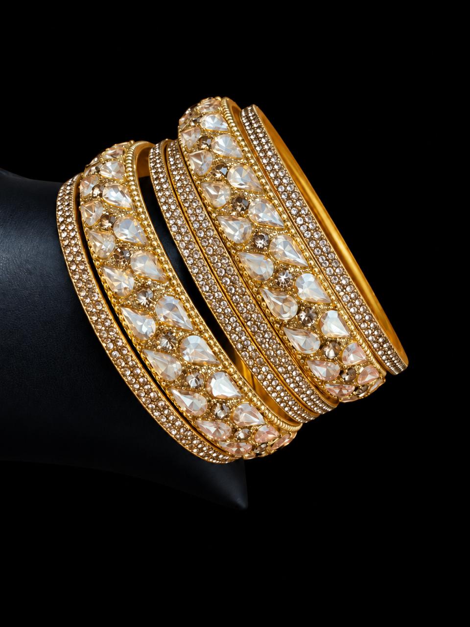 Gold Bangles set - set of 6 pieces