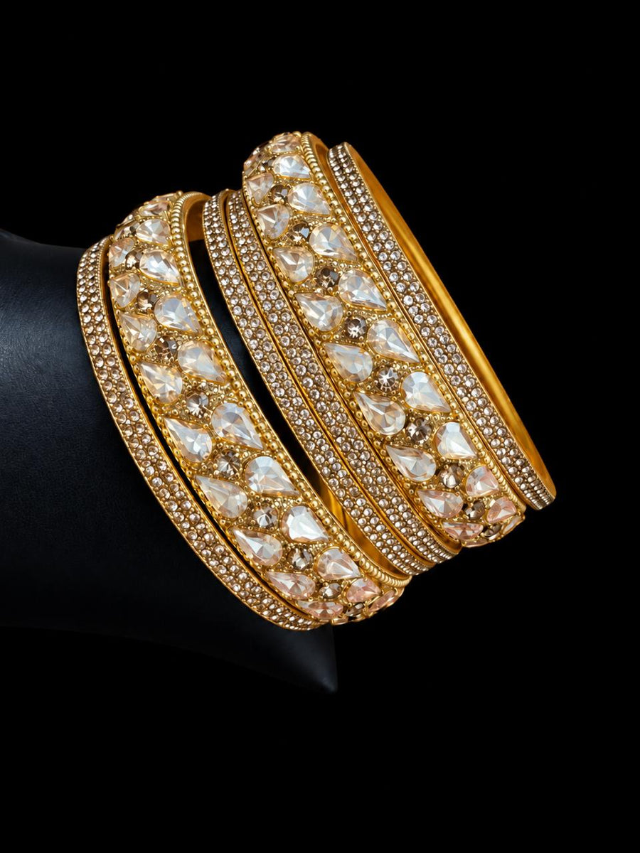 Gold Bangles set - set of 6 pieces
