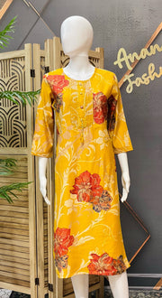 Women’s Yellow Floral Kurti