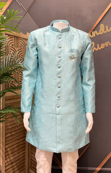 Indo Western Men’s sherwani - Blue