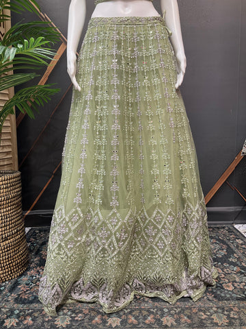 Net Lehenga Set with Heavy Embroidery - Party & Wedding Wear