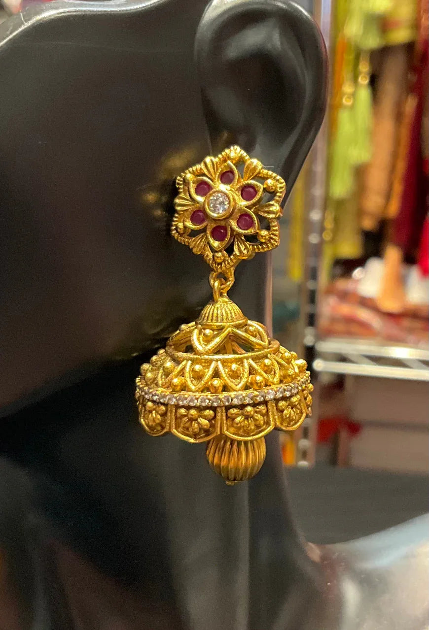 Antique Finish Jhumkas/Earrings