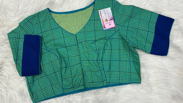 Pure Cotton High neck Blouse - Size 40