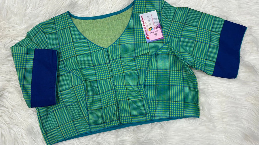 Pure Cotton High neck Blouse - Size 40