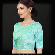 Boat Neck Greenish Blue Blouse- Size 44