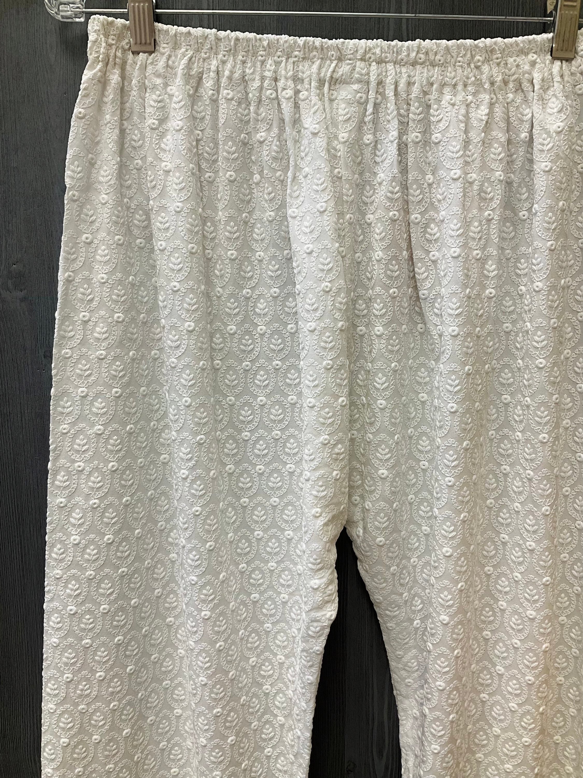 White Chikankari Pant image 1