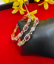 Party Wear CZ Bangles- Pair(set of 2)