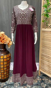 Georgette Party Wear Long Dress - Elegant Ethnic Gown