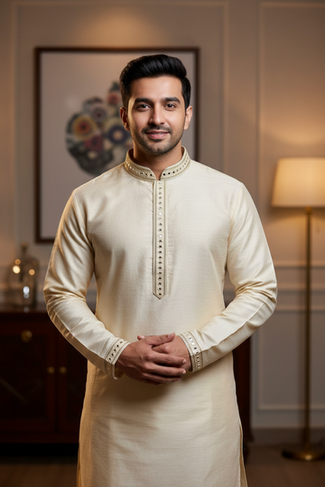 Kurta for Men - Elegant Silk Kurta Pajama Set for Men 42/46