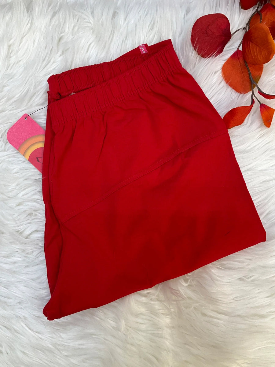 Red Soft Full Length Leggings -Size M