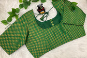 Green brocade blouse