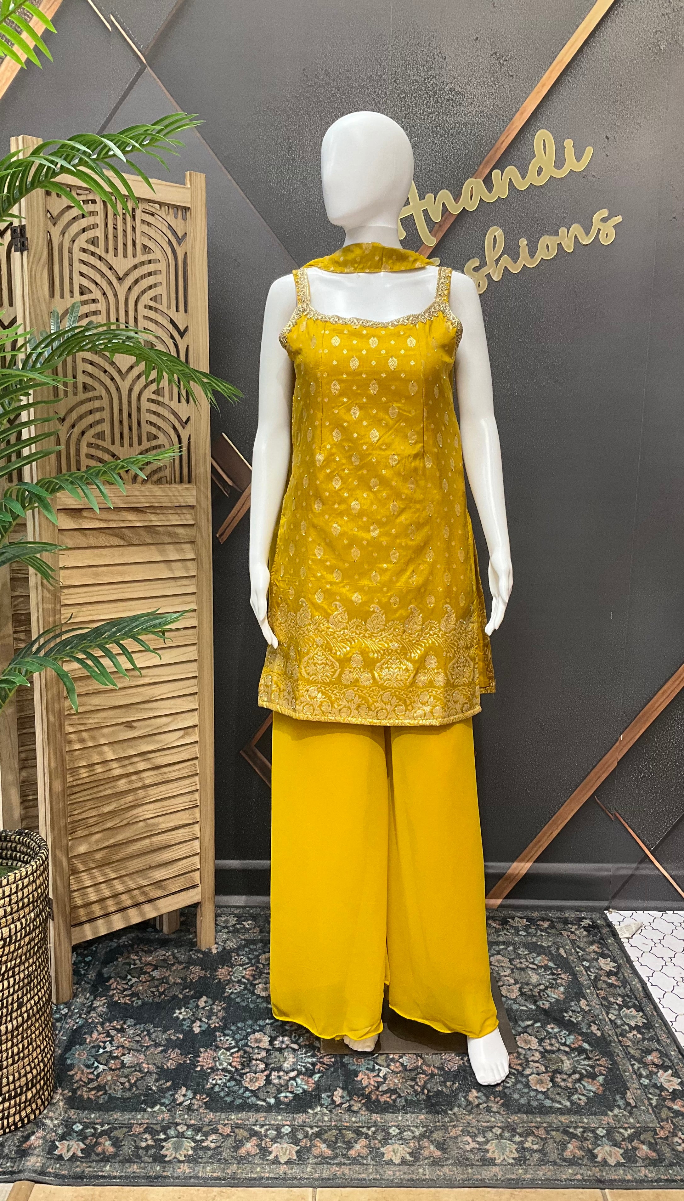 Yellow - Party Wear Palazzo Sets