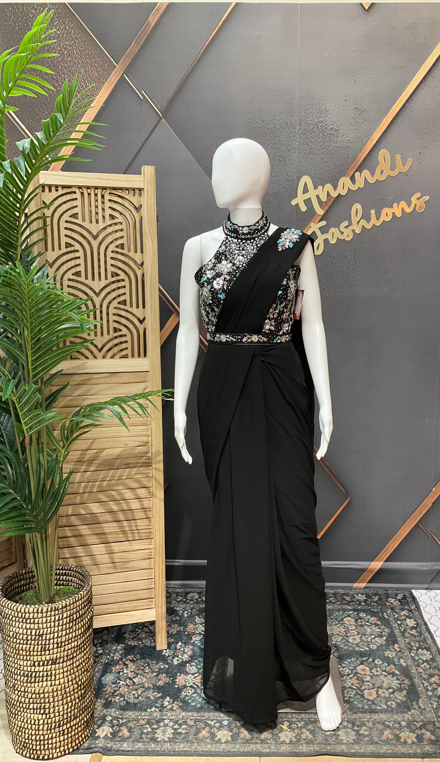 Black Ready to Wear saree