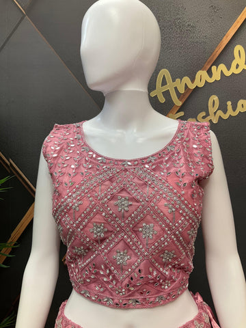 Net Lehenga Set with Heavy Embroidery - Party & Wedding Wear